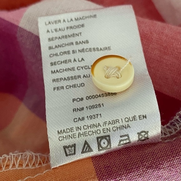 Isabella Sinclair Hibiscus Tea Pink Plaid Mixed Media Atlay Buttondown Shirt, XS - Picture 14 of 15